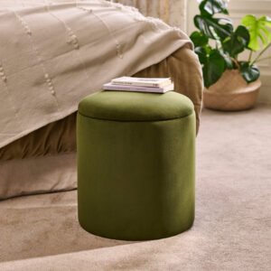 Abigail Storage Pouffe/Footstool - Fern Green