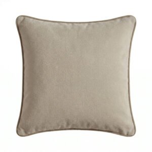 Elsham 45x45cm Scatter Cushion Cover - Ivory with Clay Velvet Piping