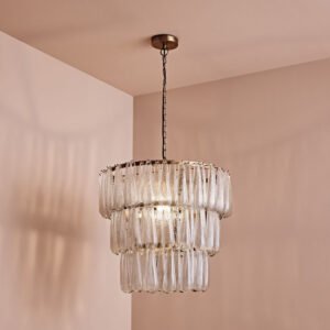 Lussington 89cm Glass Chandelier - Gold