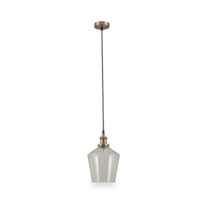Emmanuelle Antique Brass Metal and Clear Glass Pendant