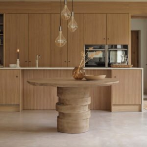 Adam 135cm Almond Brown Round Dining Table