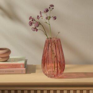 Veneto 20cm Glass Vase - Cerise