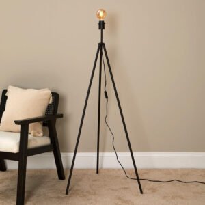 Outlet - Litton 130cm Metal Floor Lamp - Black