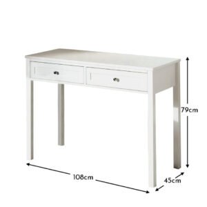 OUTLET - Stevie White Dressing Table with Drawers